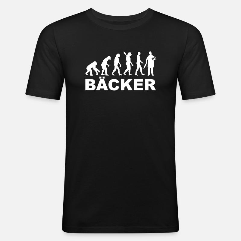 Bäcker - Männer Slim Fit T-Shirt - Schwarz