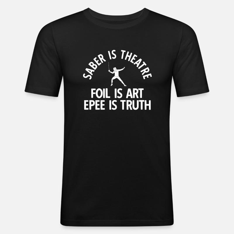 Fechten - Männer Slim Fit T-Shirt - Schwarz