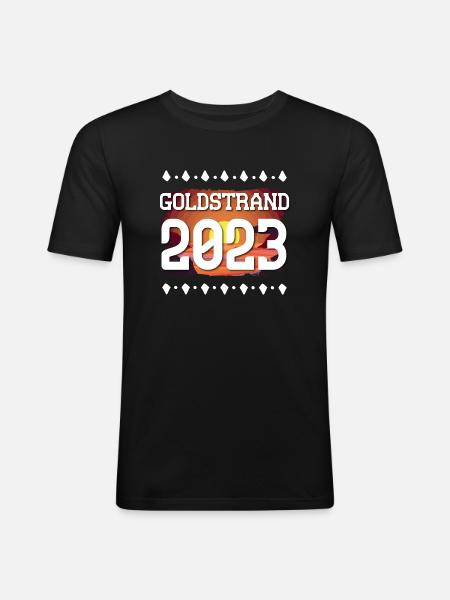 Goldstrand 2023 - Männer Slim Fit T-Shirt - Schwarz
