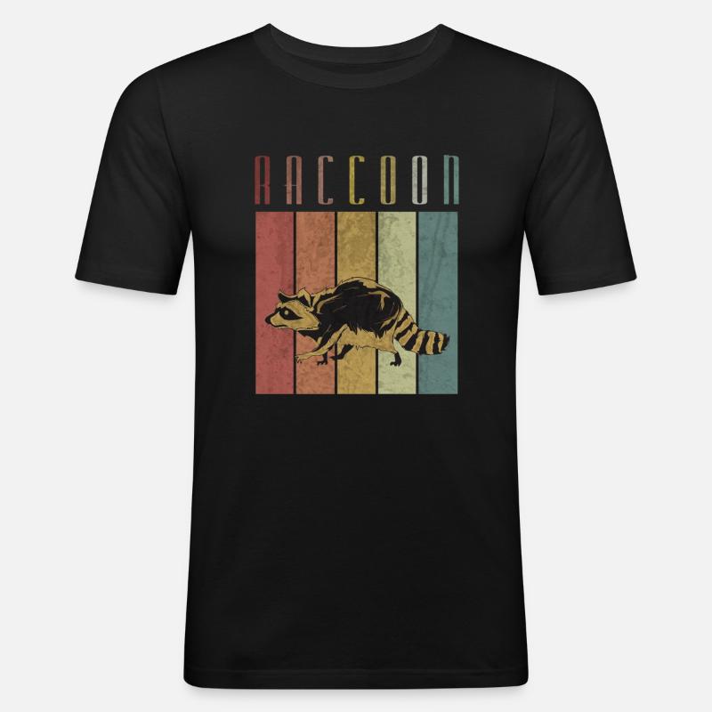 Waschbär - Männer Slim Fit T-Shirt - Schwarz