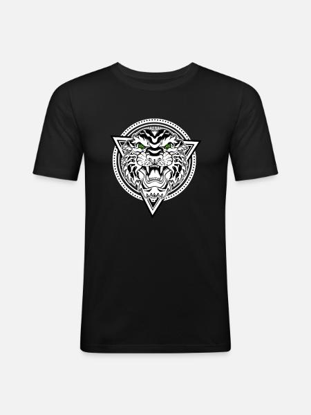 tigre - T-shirt près du corps Homme - noir