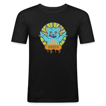 RAVER Cat - Men's Slim Fit T-Shirt - black - Front - Nik (191cm)