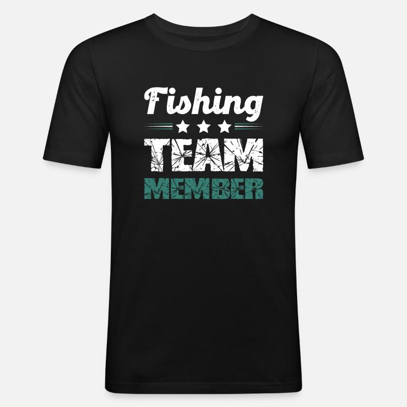 Fishing Team - Männer Slim Fit T-Shirt - Schwarz