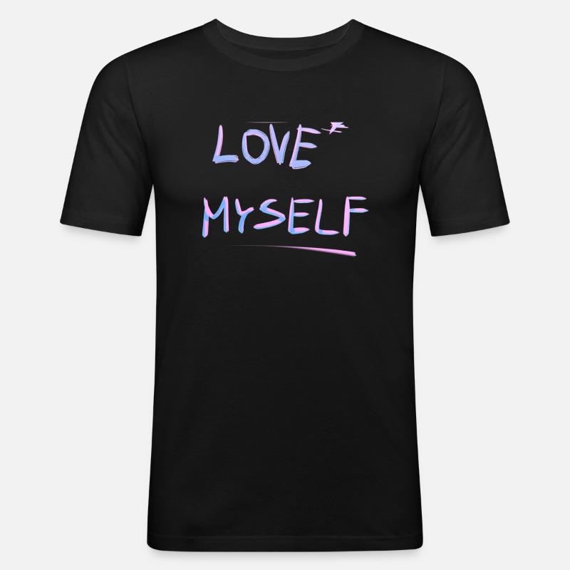 I myself self-love line - Men's Slim Fit T-Shirt - black