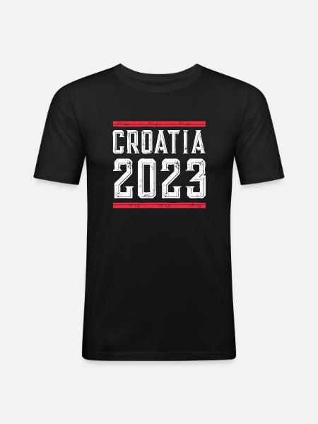 Croatia 2023 - Men's Slim Fit T-Shirt - black