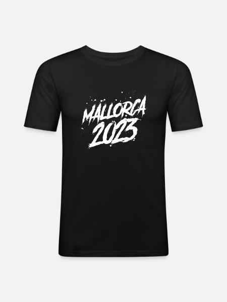 Mallorca 2023 - Männer Slim Fit T-Shirt - Schwarz