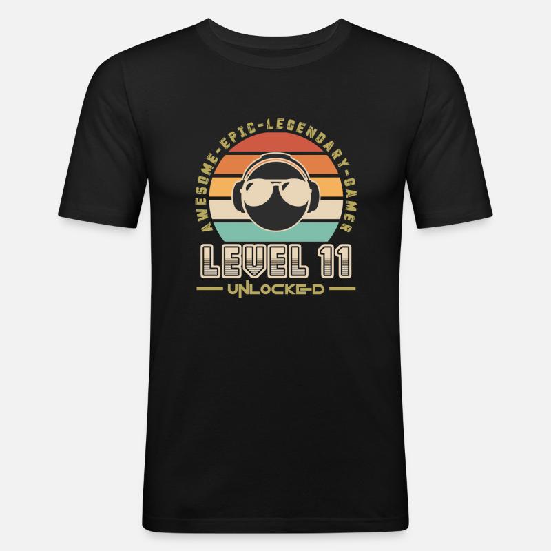 Stufe 11 - Männer Slim Fit T-Shirt - Schwarz
