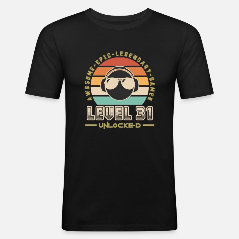 Stufe 31 - Männer Slim Fit T-Shirt - Schwarz