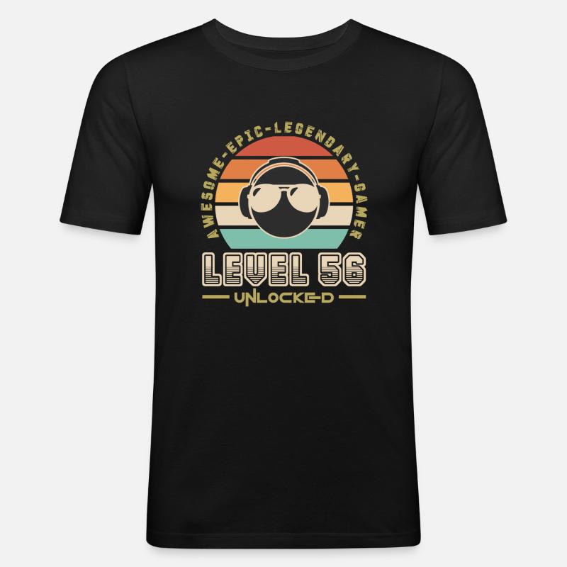 Stufe 56 - Männer Slim Fit T-Shirt - Schwarz