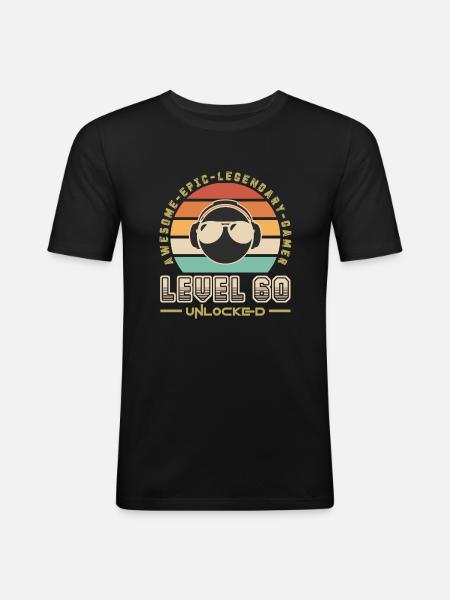Level 60 - Men's Slim Fit T-Shirt - black