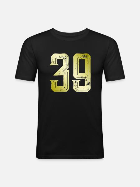 39 Number Symbol - Men's Slim Fit T-Shirt - black