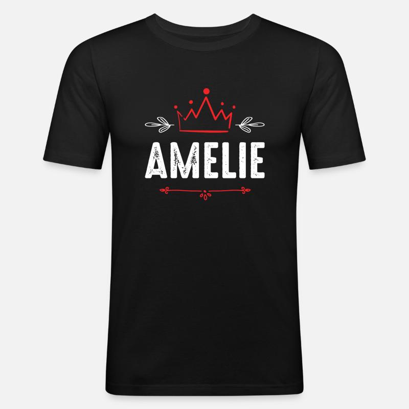 Amelie - Männer Slim Fit T-Shirt - Schwarz