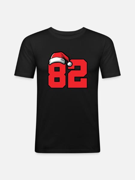 82 Number Christmas - Men's Slim Fit T-Shirt - black