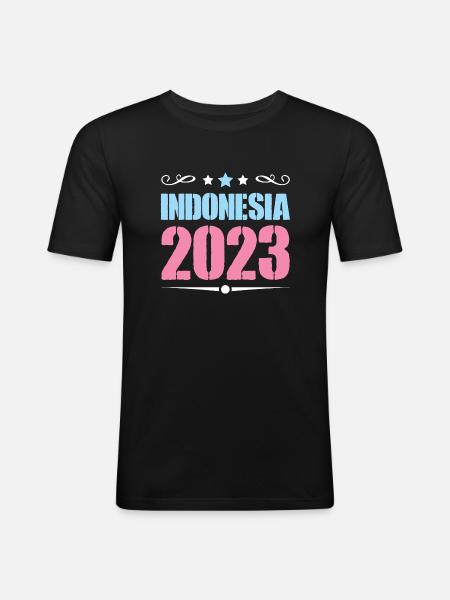 Indonesia 2023 - Men's Slim Fit T-Shirt - black