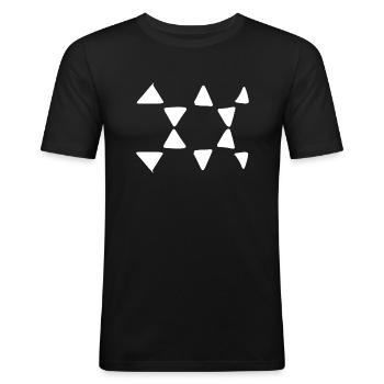 Motif triangulaire Formes triangulaires - T-shirt près du corps Homme - noir - Devant - Nik (191cm)