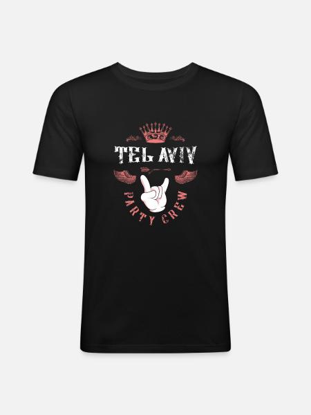 Tel Aviv Party Crew - Men's Slim Fit T-Shirt - black