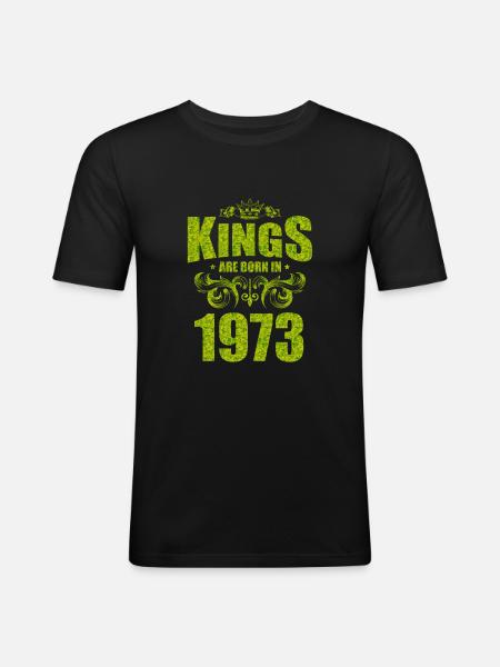 kings are born 1973 - Men's Slim Fit T-Shirt - black
