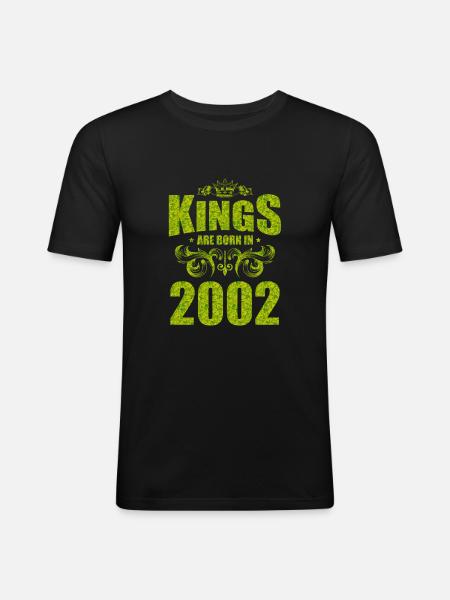 kings are born 2002 - Men's Slim Fit T-Shirt - black