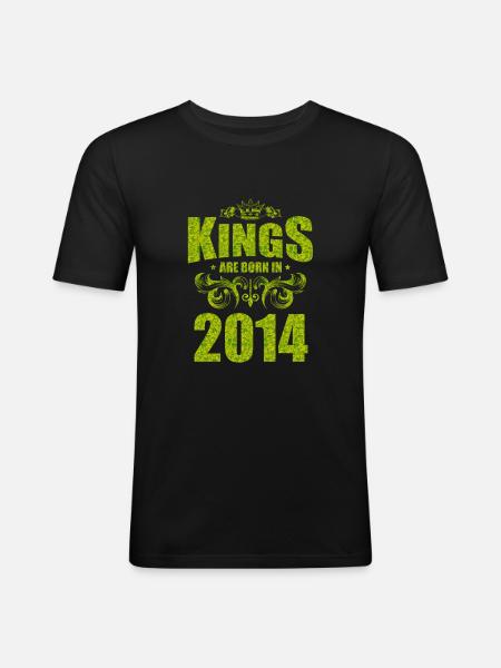 kings are born 2014 - Men's Slim Fit T-Shirt - black