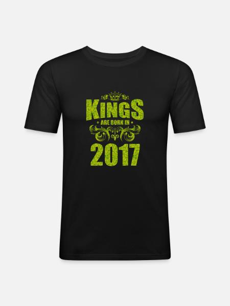 kings are born 2017 - Men's Slim Fit T-Shirt - black