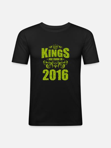 kings are born 2016 - Men's Slim Fit T-Shirt - black