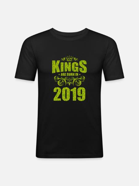 kings are born 2019 - Men's Slim Fit T-Shirt - black
