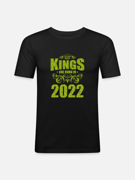 kings are born 2022 - Men's Slim Fit T-Shirt - black