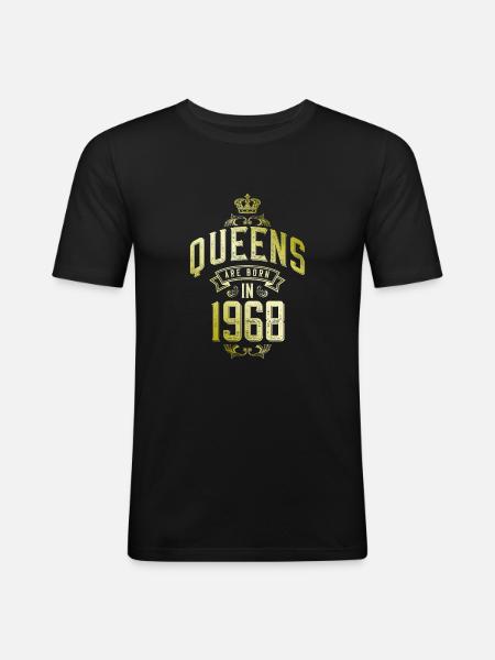 Queens born in 1968 - Men's Slim Fit T-Shirt - black