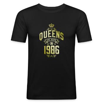 Queens né en 1986 - T-shirt près du corps Homme - noir - Devant - Nik (191cm)