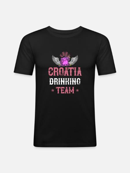 Croatia Drinking Team - Men's Slim Fit T-Shirt - black