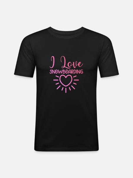 Ich liebe Snowboarding - Männer Slim Fit T-Shirt - Schwarz