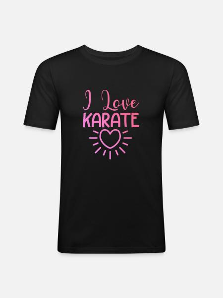 Ich liebe Karate - Männer Slim Fit T-Shirt - Schwarz