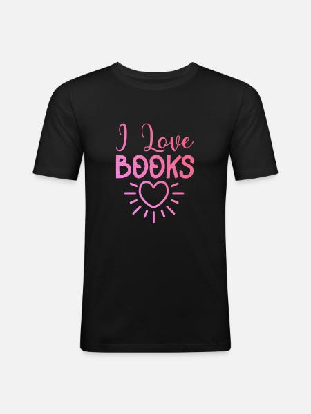 I love books - Men's Slim Fit T-Shirt - black