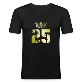 25 Number crown - Men's Slim Fit T-Shirt - black - Front - Nik (191cm)
