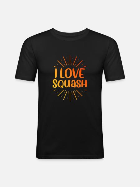 Ich liebe Squash - Männer Slim Fit T-Shirt - Schwarz