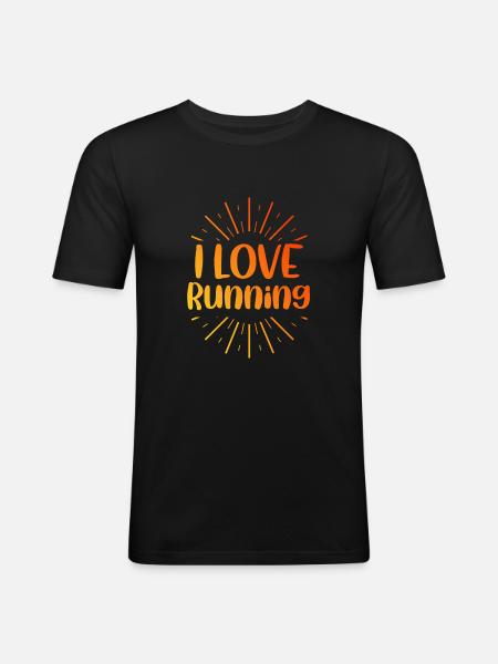 J’adore la course - T-shirt près du corps Homme - noir