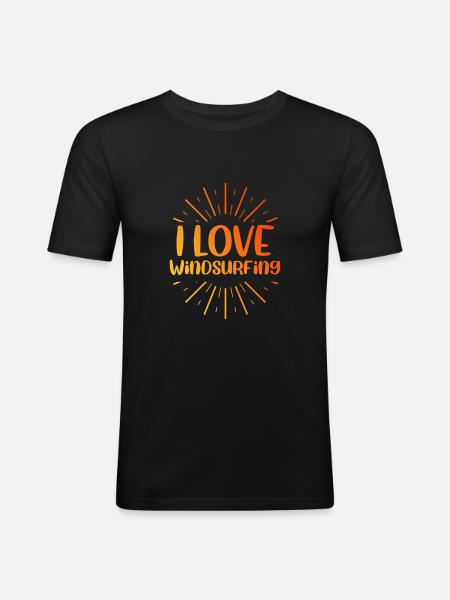 I love windsurfing - Men's Slim Fit T-Shirt - black