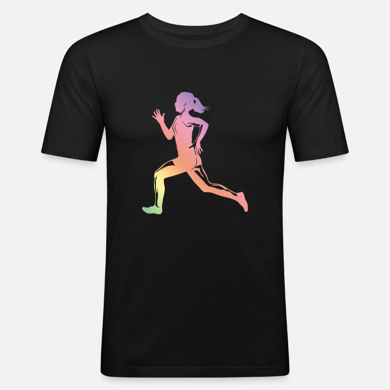 silhouette de coureur de course - T-shirt près du corps Homme - noir