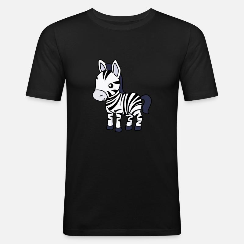 Zebra Comic Animal - T-shirt près du corps Homme - noir