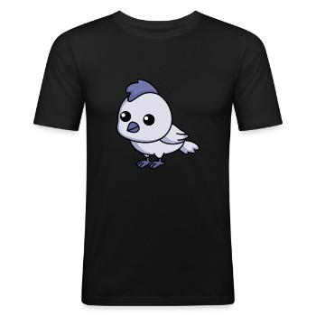 Chicken Comic Animal - Men's Slim Fit T-Shirt - black - Front - Nik (191cm)