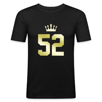 52 Couronne numérique - T-shirt près du corps Homme - noir - Devant - Nik (191cm)