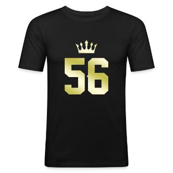 56 Couronne numérique - T-shirt près du corps Homme - noir - Devant - Nik (191cm)