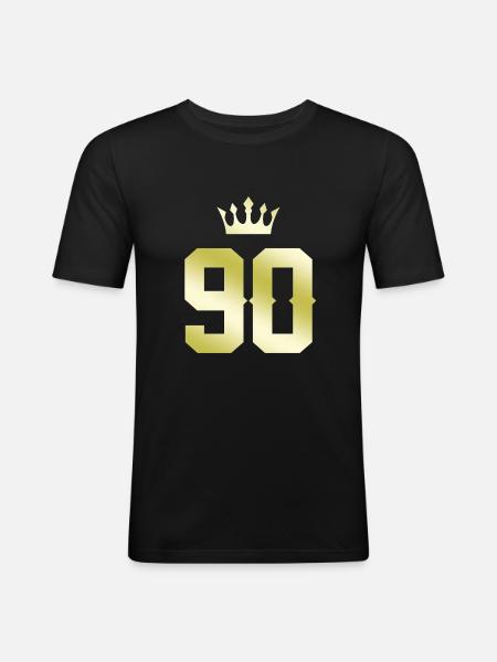 90 Number crown - Men's Slim Fit T-Shirt - black
