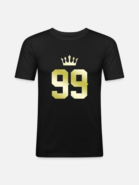 99 Couronne numérique - T-shirt près du corps Homme - noir