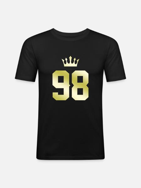 98 Number crown - Men's Slim Fit T-Shirt - black