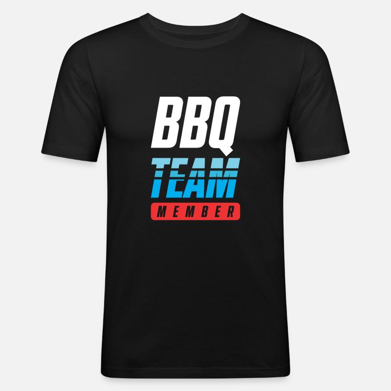 Bbq Team - Männer Slim Fit T-Shirt - Schwarz