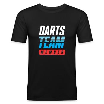 Équipe de fléchettes - T-shirt près du corps Homme - noir - Devant - Nik (191cm)