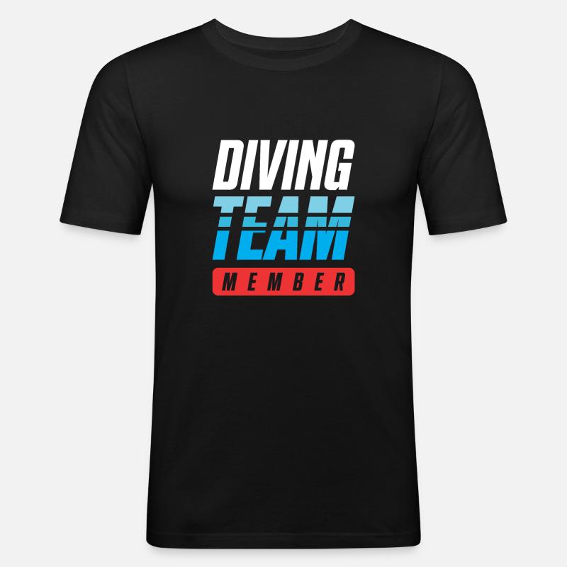 Diving Team - Männer Slim Fit T-Shirt - Schwarz