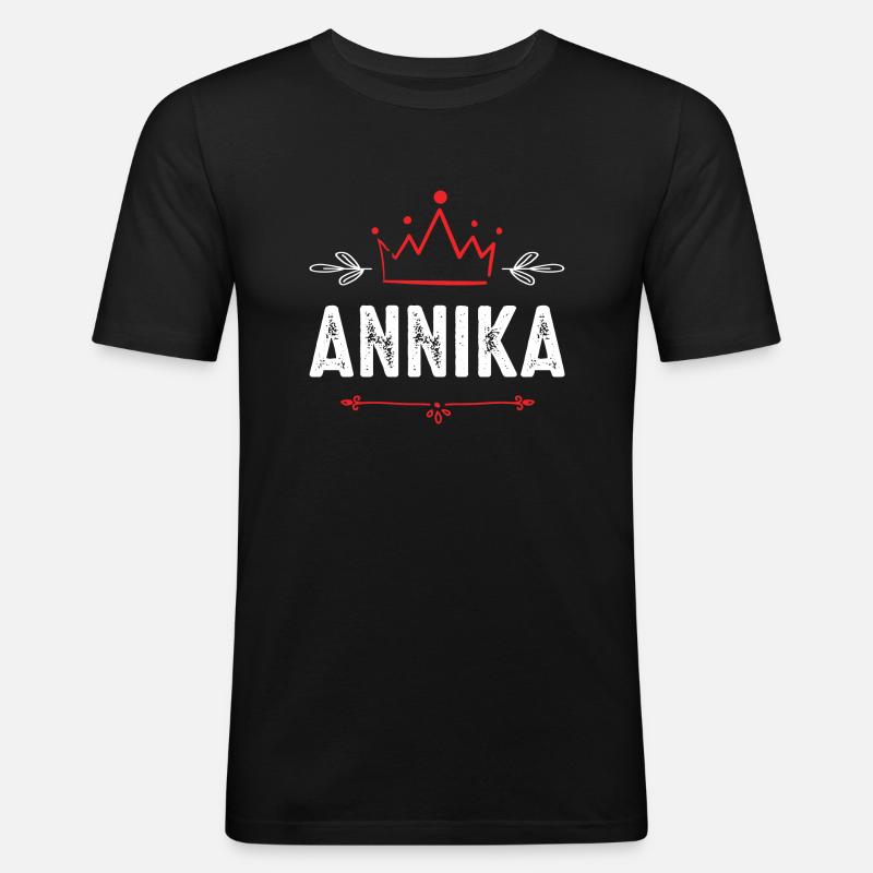 Annika - Männer Slim Fit T-Shirt - Schwarz