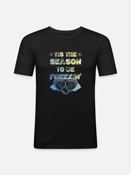 Saison d’hiver - T-shirt près du corps Homme - noir